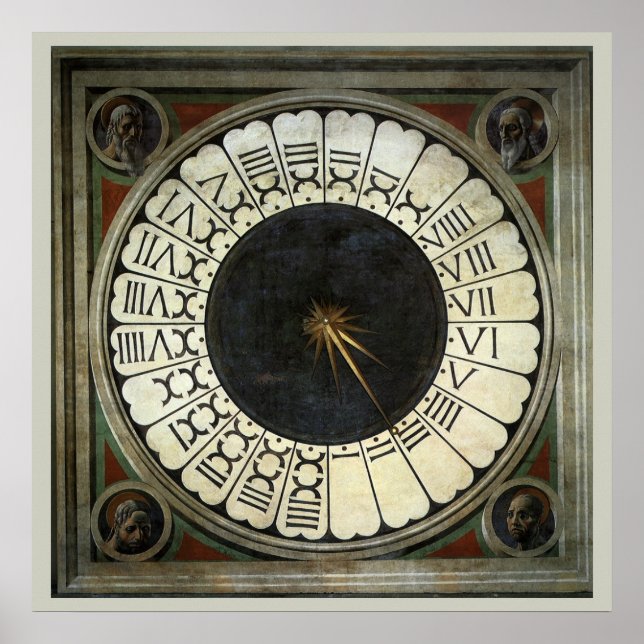Klocka i Duomo av Paolo Uccello Poster (Framsidan)