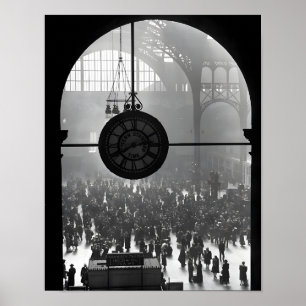 Klocka i Pennsylvania Station. Poster