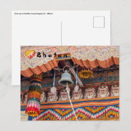 Klocka i Punakha Dzong - Bhutan, Himalaya, Asien Vykort