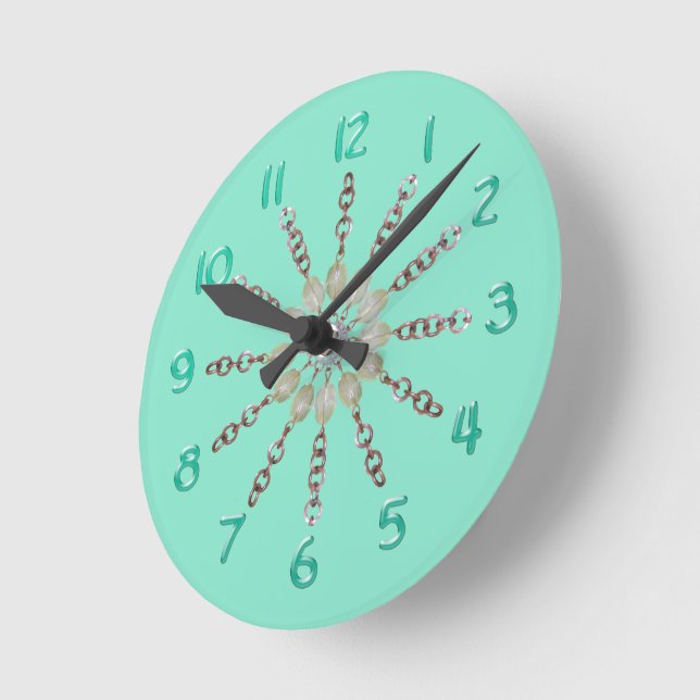 Klocka - Kopparkedja och Pärlor (Vinkel)