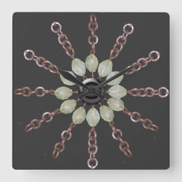 Klocka - Kopparkedja och pärlor av glas