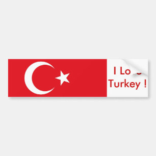 Klocka med Flagga från Turkiet Bildekal