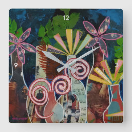 Klocka med klippt blommor