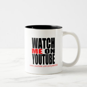 Klocka mig på YouTube modern (mörk) Två-Tonad Mugg