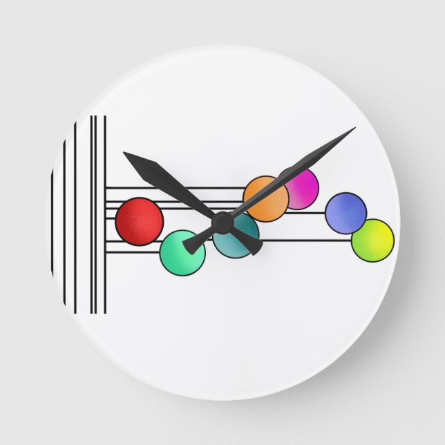 Klocka Retro Circle Vibe Simple Rand Colorful (Framsida)