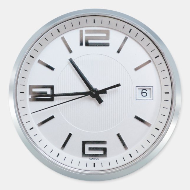 Klocka Runt Klistermärke (Framsida)