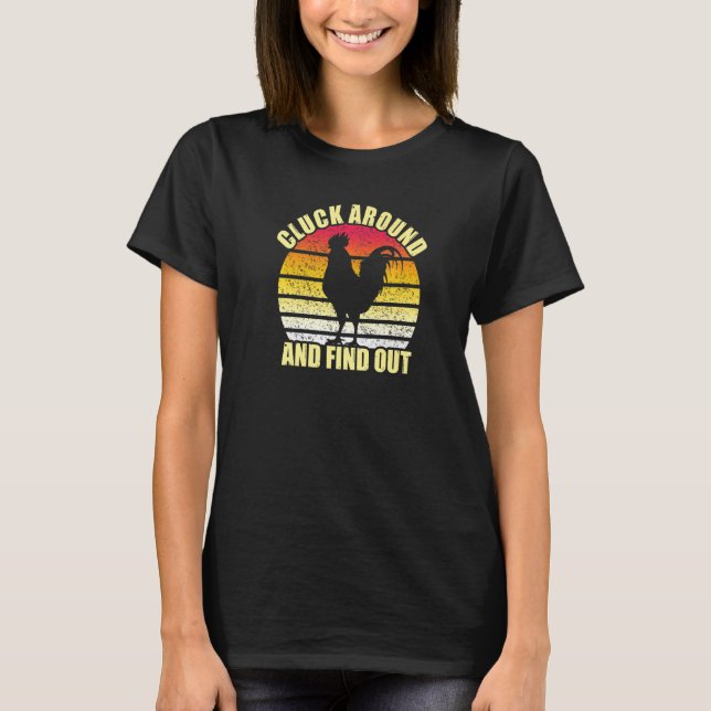 Klocka runt och ta reda på kyckling t shirt (Framsida)