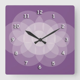 Klocka - Skärande cirklar i Lila