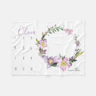 Klocka som jag växer - blomma fleecefilt