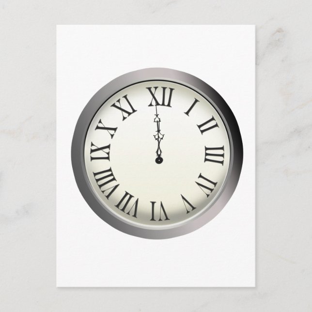 Klocka Strejkor Midnight-Nyårsafton Helg Vykort (Framsida)