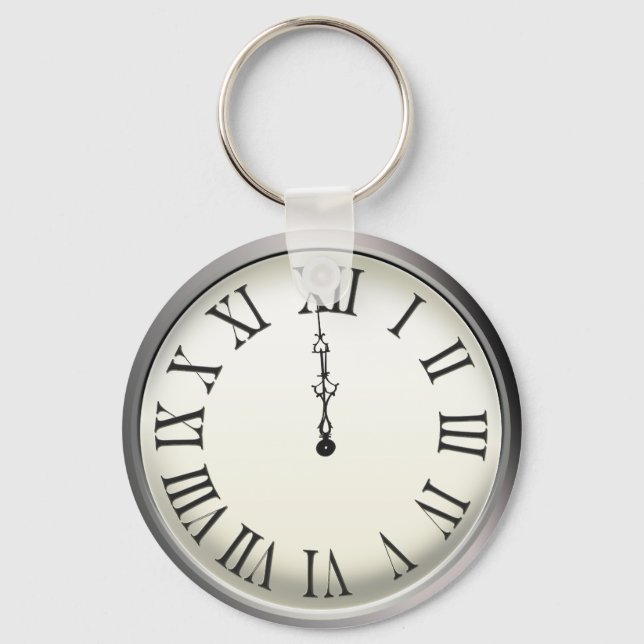 Klocka Strejkor Midnight-Nyårsafton Nyckelring (Framsida)