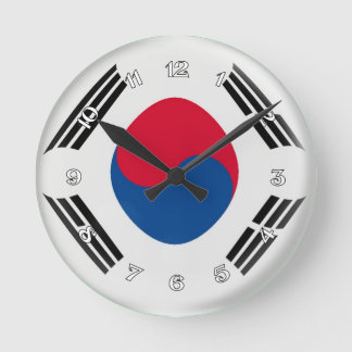 Klocka Sydkoreas flagga Bubble Design