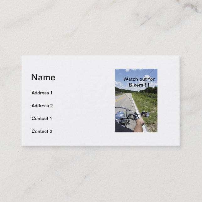 Klocka ut för biker visitkort (Framsida)