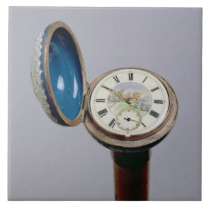 Klockagrejkäpp (cloisonneemalj) kakelplatta
