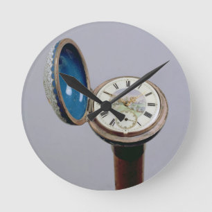 Klockagrejkäpp (cloisonneemalj) rund klocka