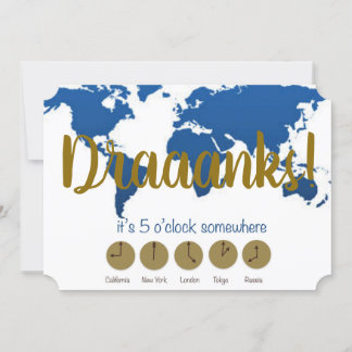 Klockan är klockan fem nånstans. inbjudningar