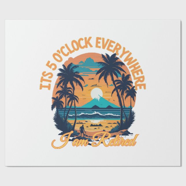 Klockan fem överallt är jag pensionerad presentpapper (Platt)