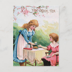 Klockan fem Tea Vykort