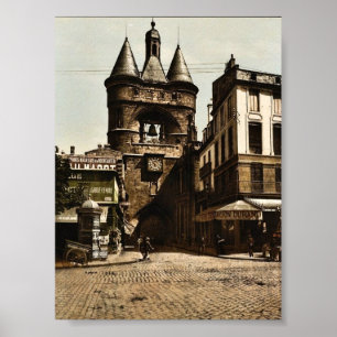 Klockan grind, Bordeaux, Frankrike vintage Photoch Poster
