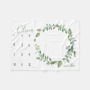 Klockan mig växer - fotofilten med vattenfärg fleecefilt