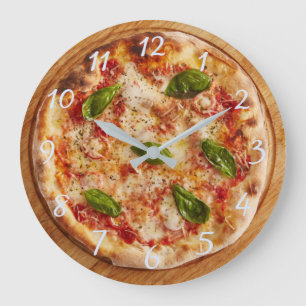 klockan, pizza, runda stor klocka