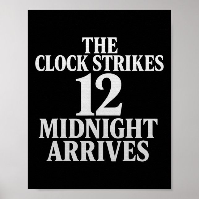 Klockan slår 12 midnatt anländer meme  poster (Framsidan)