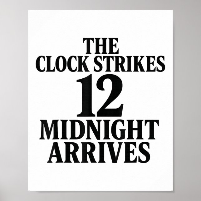 Klockan slår 12 midnatt anländer meme  poster (Framsidan)