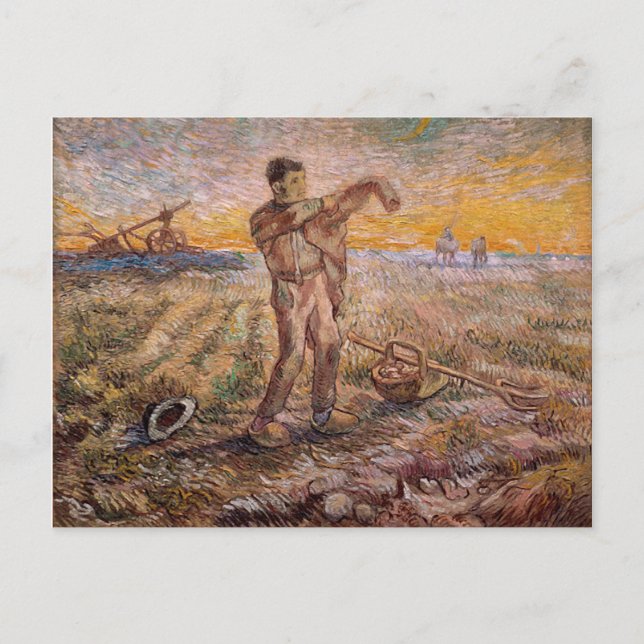 Klockan, slut på dagen, Vincent van Gogh Vykort (Framsida)