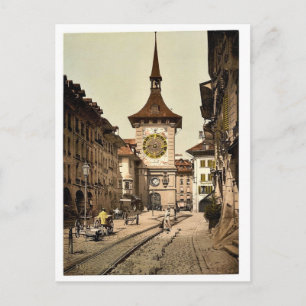 Klockan torn, Bern, Town, Schweiz vintage Vykort