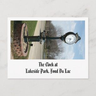Klockan vid Lakeside Park, Fond Du Lac Vykort