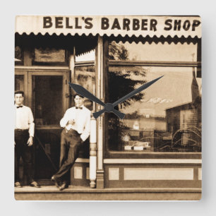 Klockas barberare shoppar Americana vintage Fyrkantig Klocka