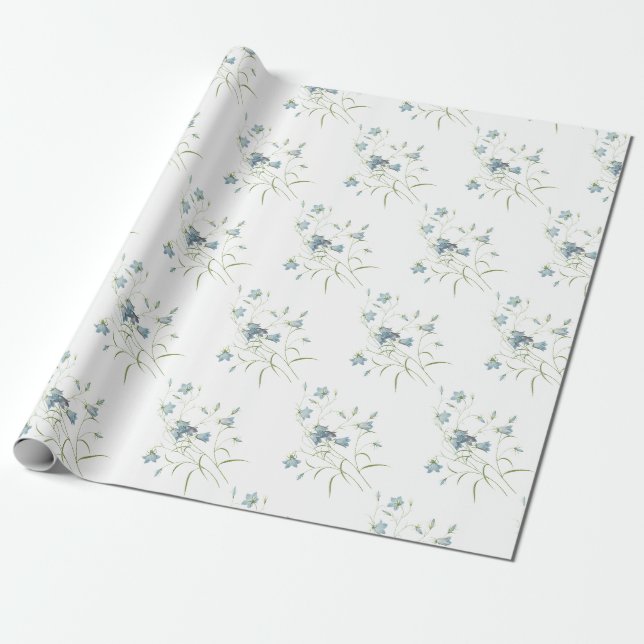 Klockblommig Blommönster Presentpapper (Utrullad)