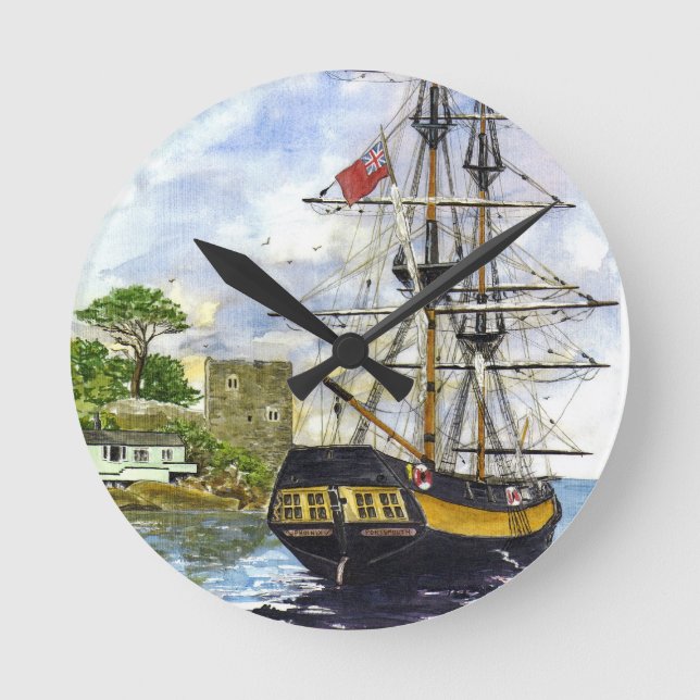 Klocket "Bakre vy" Rund Klocka (Framsida)