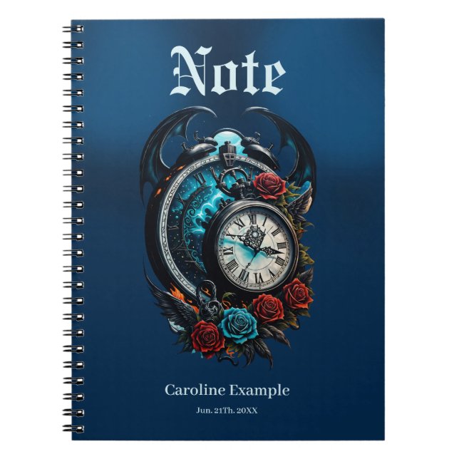 Klocket i oändlighetens mittpunkt. anteckningsbok (Framsidan)