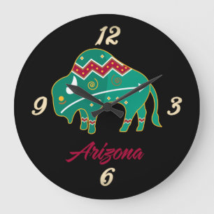 Klocklås för Arizona Buffalo Totem Wall Clock Stor Klocka