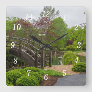 Klocklås för Garden Stroll Wall Clock Fyrkantig Klocka