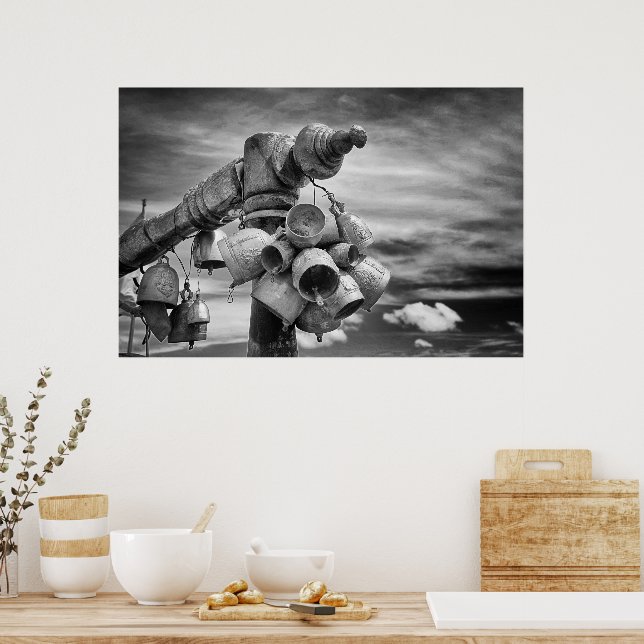 Klockor av buddhisttempel poster (Kök)