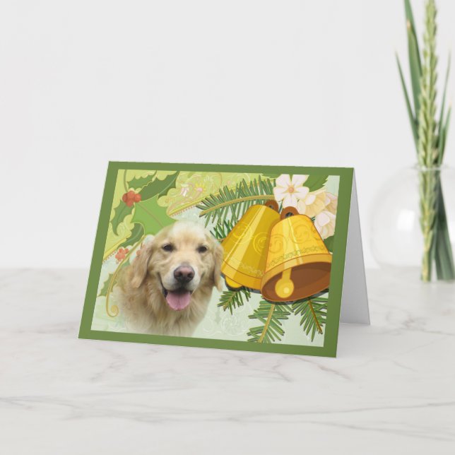 Klockor av Golden Retriever-julkort Helgkort (Framsida)