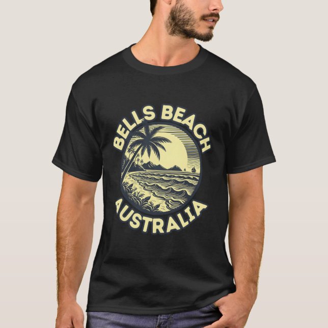 Klockor Beach � Australien � Kustjudel T Shirt (Framsida)