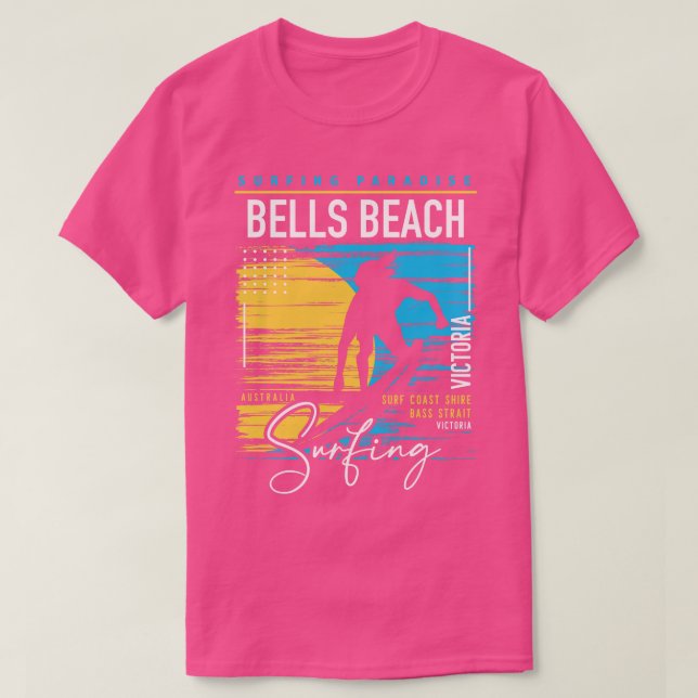 Klockor Beach Retro Surfing Graphic Surfa Australi T Shirt (Design framsida)