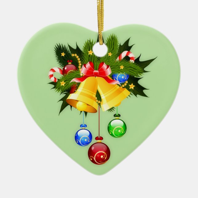 Klockor, färgad jul julgransprydnad keramik (Framsidan)