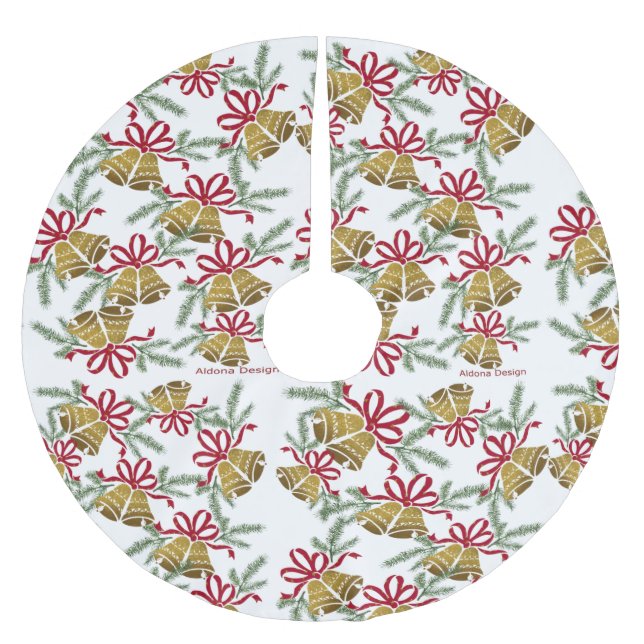 Klockor Mönster Julgran skirt Julgransmatta Borstad Polyester (Framsidan)