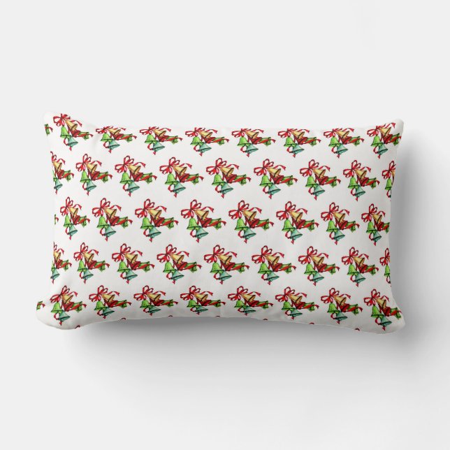 Klockor och Ribbon Retro Lumbarkudde (Framsida)