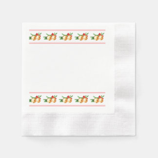 Klockor och Röda menyfliksområdet Gräns vid jul-Gu Pappersservett