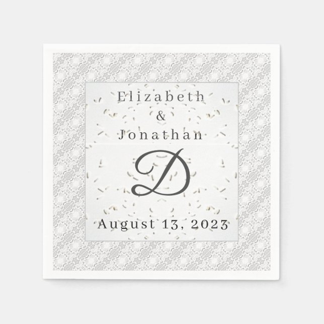 Klockor Pappersservett i Vita Snöre och Bröllop (Framsidan)