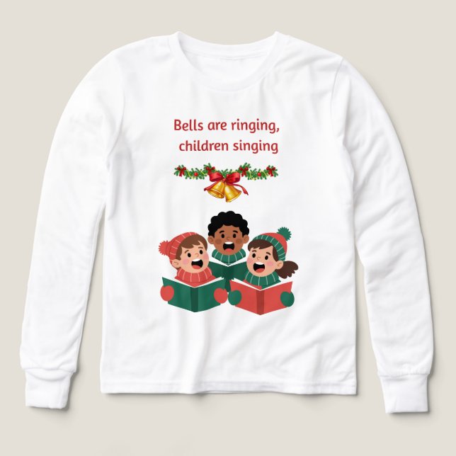 Klockor ringer, barn sjunger t shirt (Design framsida)
