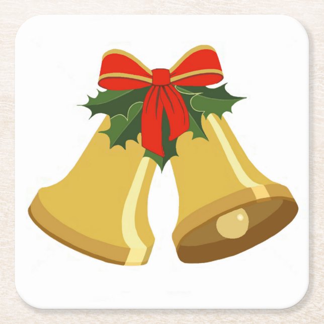 Klockor Ringing Underlägg Papper Kvadrat (Framsidan)