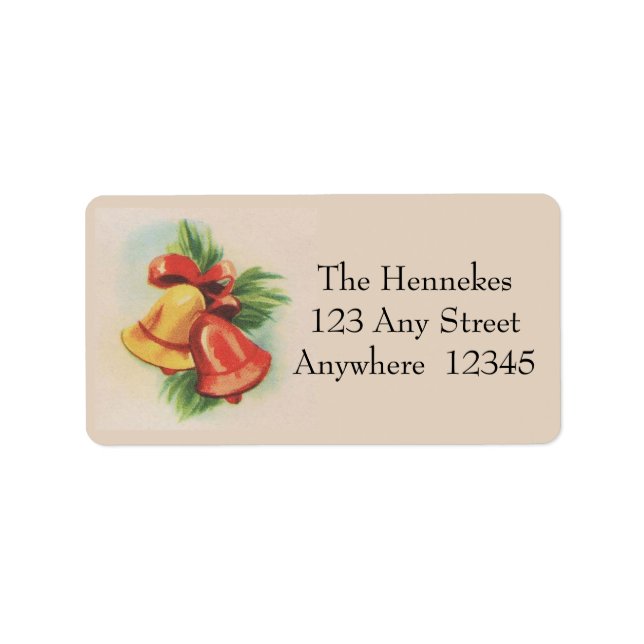 Klockor under julen 1940-talet adressetikett (Framsidan)