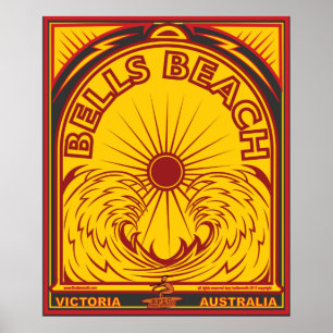 KLOCKORSTRANDVICTORIA AUSTRALIEN SURFBREAK SURFA POSTER
