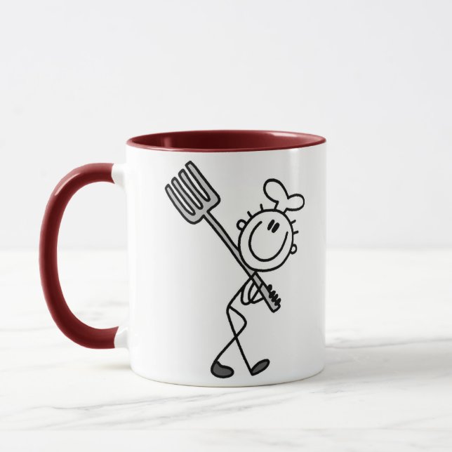 Klockren kock med gaffel mugg (Vänster)